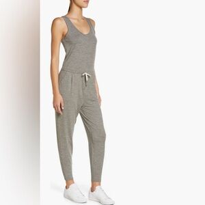 Vuori Heather Grey Sleeveless Drawstring Jumpsuit